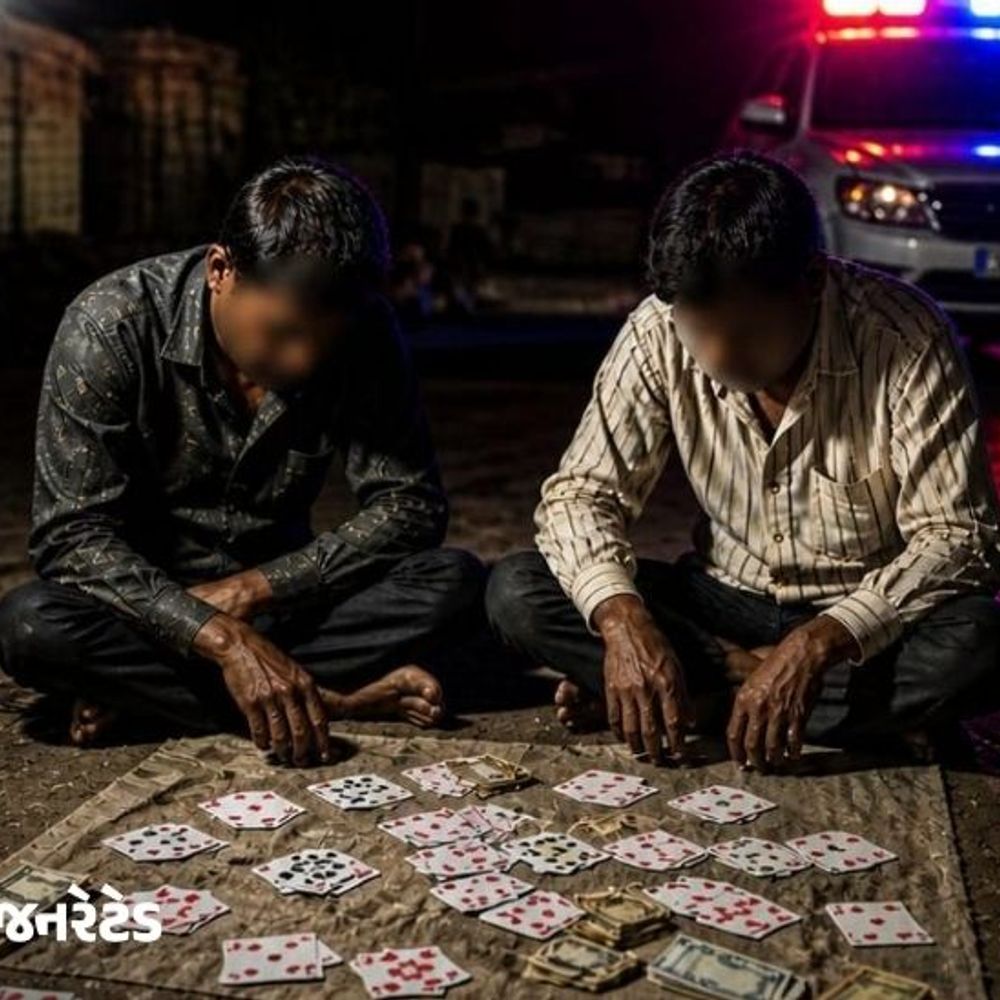 પાલીતાણાના તળાજા રોડ પાસે જુગાર રમતા 2 શખસો ઝડપાયા:રૂ. 14,500 તેમજ 2 મોબાઈલ મળી કુલ 50 હજારનો મુદામાલ પોલીસે કબ્જે કર્યા