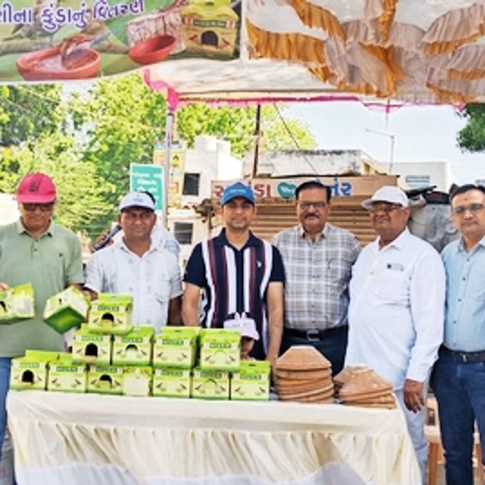 અબોલ પક્ષીઓ માટે સેવાકાર્ય:બોટાદના વિવિધ વિસ્તારોમાં ચકલીના માળા તેમજ પાણીના કુંડાનું વિતરણ થયુ