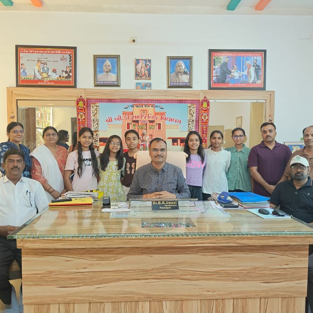 પાટણની બી.ડી. સાર્વજનિક વિદ્યાલયનું SSC પરિણામ 88.88%:બે વિદ્યાર્થીઓએ સામાજિક વિજ્ઞાન અને ગણિતમાં 100માંથી 100 ગુણ મેળવ્યા