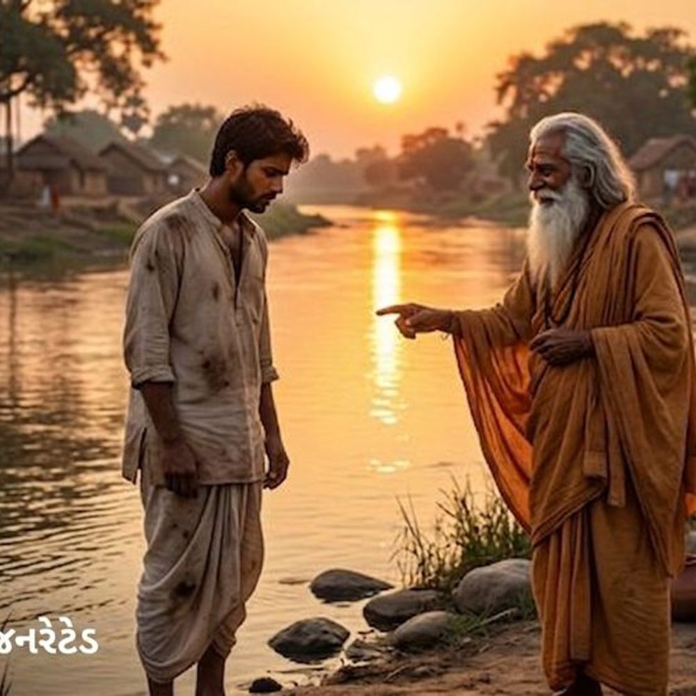 મુશ્કેલીઓથી થાકેલો યુવક સંતના શરણે પહોંચ્યો:ગુરુએ જીવનની નદી પાર કરવાનો અનોખો પાઠ શીખવ્યો, જાણો પ્રેરક કથા