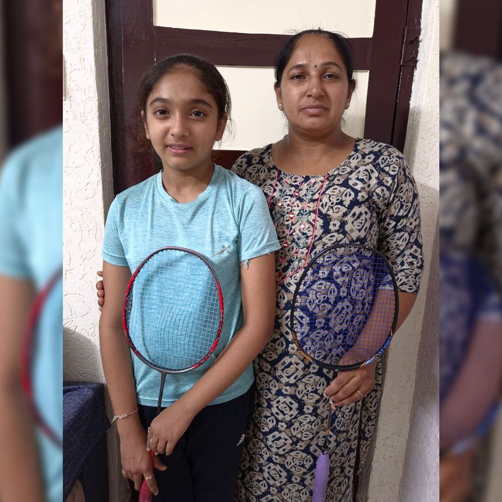 વિશ્વ માતૃત્વ દિવસ:મમ્મી પહેલા જાતે બેડમિન્ટન શીખી, 11 વર્ષની અનેરી "ડબલ' ટાઇટલ જીતી નેશનલ સુધી પહોંચી