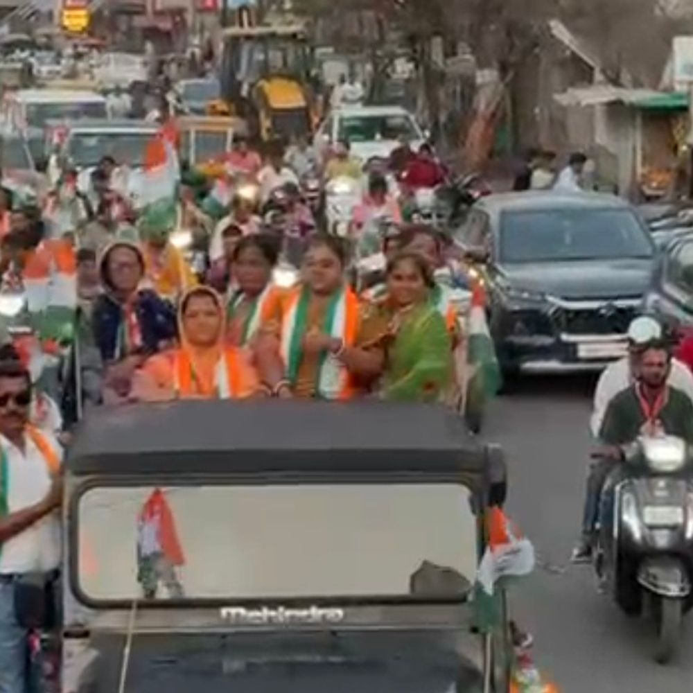 સુરેન્દ્રનગરમાં કોંગ્રેસની વિજય રેલી યોજાઈ:એકમાત્ર વિજેતા ઉમેદવાર અને અન્ય તમામ ઉમેદવારો જોડાયા