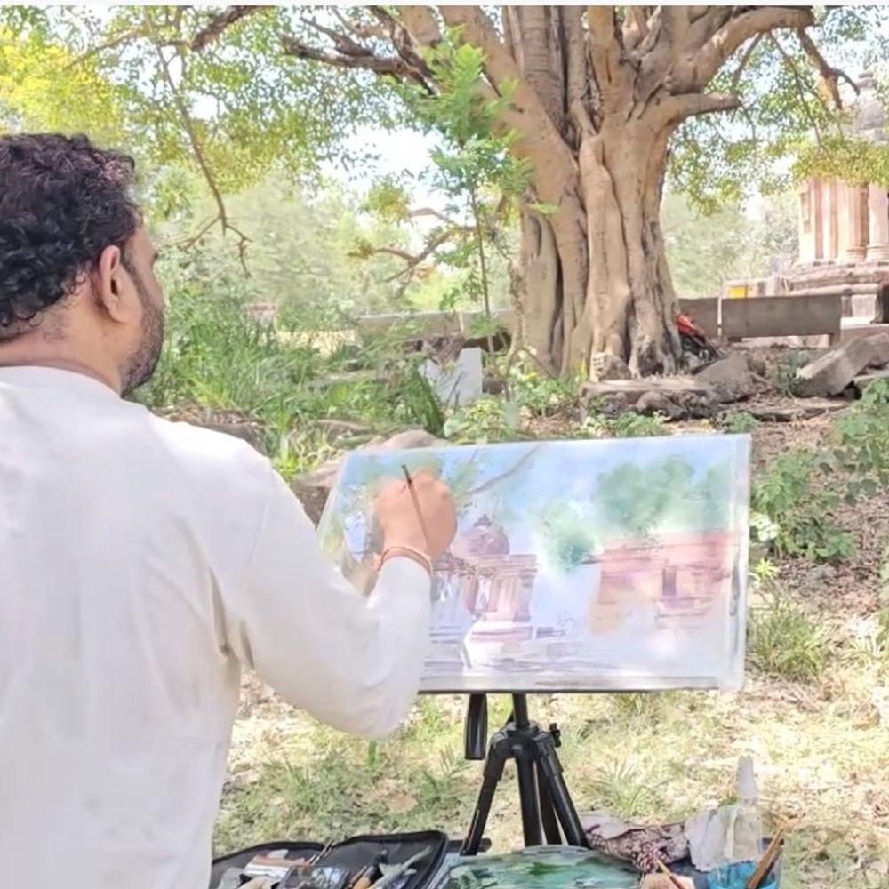 મહીસાગરના કલાજીવની અનોખી સિદ્ધિ:ચિત્રકાર બિપિનચંદ્ર પટેલે 10 વર્ષ સુધી રોજેરોજ એક વોટર કલર પેઇન્ટિંગ બનાવ્યું, 3651 દિવસનો સંકલ્પ પૂર્ણ કર્યો