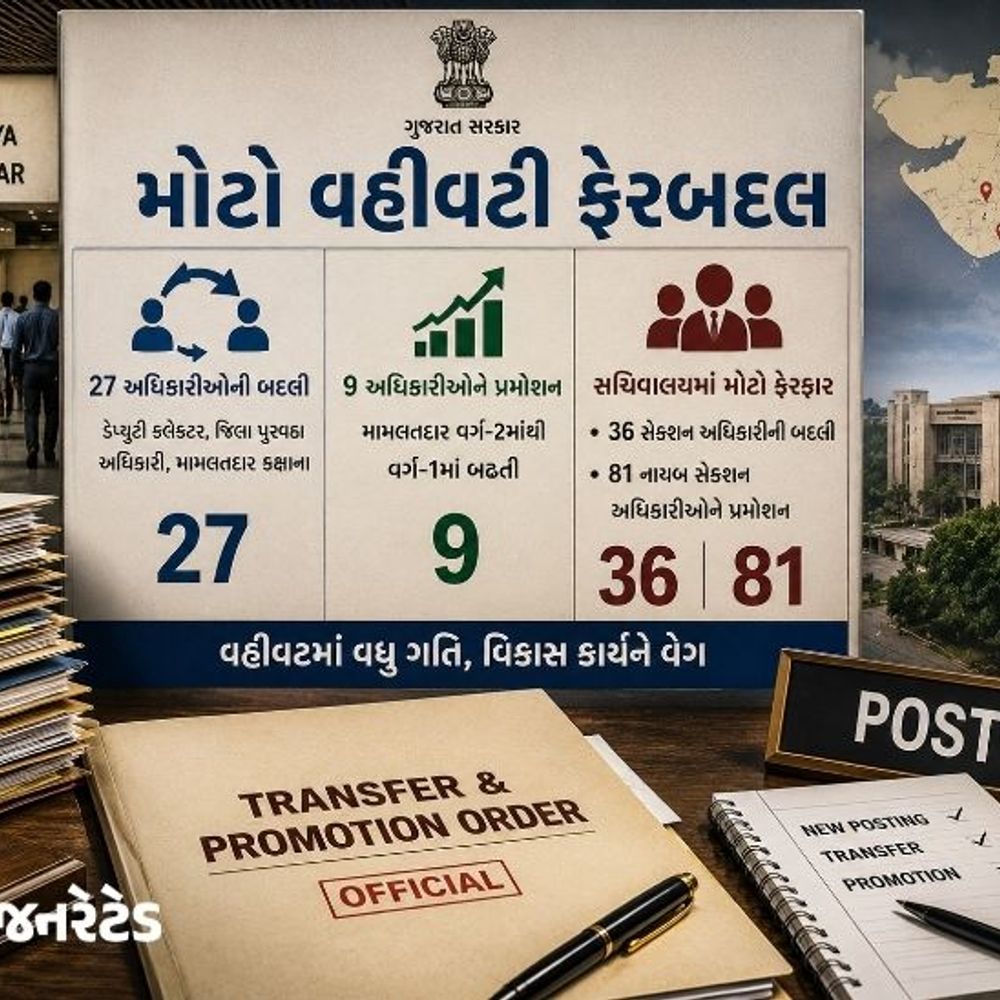 ‘મિડનાઇટ ઓર્ડર કલ્ચર’, સચિવાલય-મહેસૂલ વિભાગમાં મોટો ફેરબદલ:36 SO, 81 DySO અને 27 ડેપ્યુટી કલેક્ટરથી મામલતદાર સુધીની બદલી, 9ને પ્રમોશન