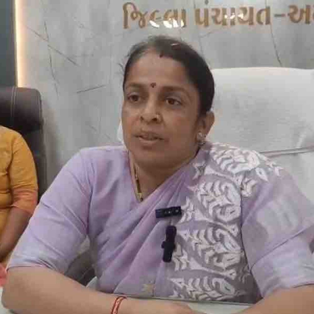 અમરેલી પ્રમુખ દક્ષાબેન જિલ્લા ભાજપ પ્રમુખનું નામ ભૂલ્યા:પદગ્રહણ બાદ મીડિયા સાથે વાતનો વીડિયો સોશિયલ મીડિયામાં વાયરલ