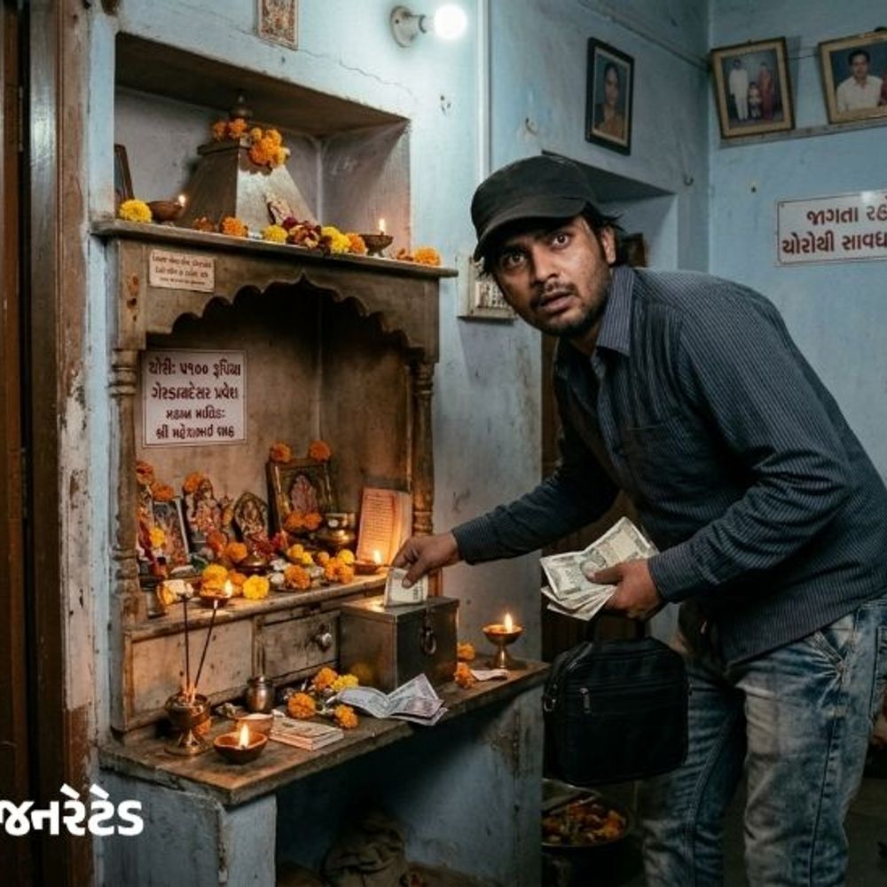 ફર્નિચર સહિતના સામાનની તોડફોડ કરીને મંદિરમાથી ચોરી કરી:શેરથામાં બેંકે હરાજી કરેલા મકાનમાં ગેરકાયદેસર ઘુસ્યો, અડાલમાં ફરિયાદ નોંધાઈ