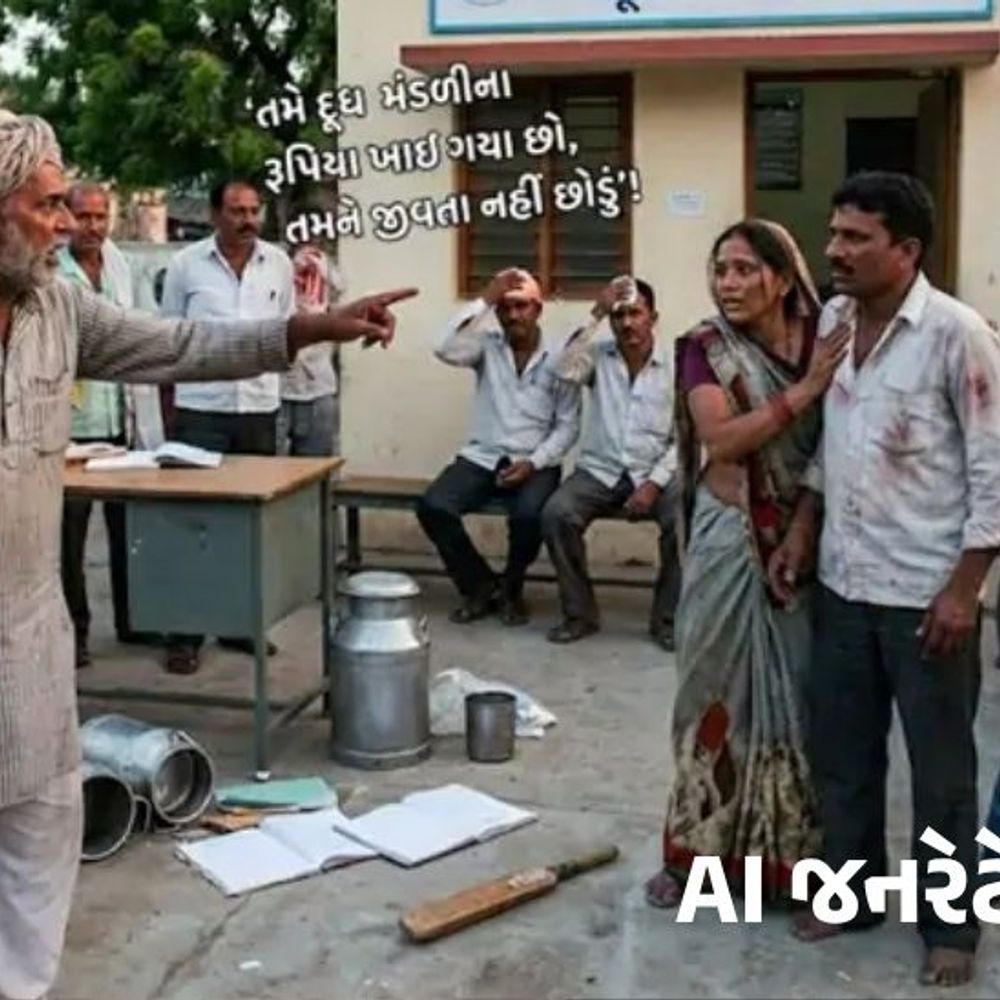 "તમે મંડળીના રૂપિયા ખાઈ ગયા છો":રૂપાપુરા ગામમાં મહિલા દૂધ મંડળીના હિસાબને લઈને હોબાળો, પિતા-પુત્રએ તલવાર બતાવી મચાવ્યો આતંક