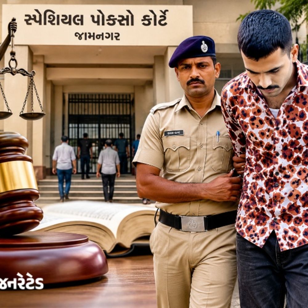જામનગર પોક્સો કોર્ટે દુષ્કર્મીને 20 વર્ષની સજા ફટકારી:પ્રેમજાળમાં ફસાવી સગીરાનું અપહરણ કરી 3 દિવસ દુષ્કર્મ ગુજાર્યુ; 15 હજારનો દંડ, સગીરાને 4 લાખનું વળતર