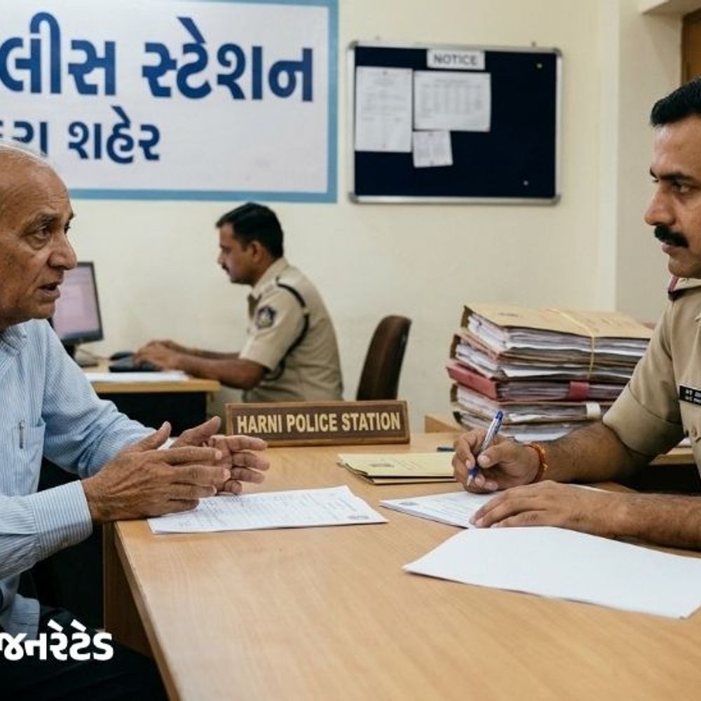 વૃદ્ધ સાથે 14 લાખની ઠગાઈ:સસ્તા ભાવે સરકારી જમીન-દીકરાને તલાટીની નોકરીની લાલચ આપી ભેજાબાજે પૈસા પડાવ્યા, હરણી પોલીસ સ્ટેશનમાં ફરિયાદ