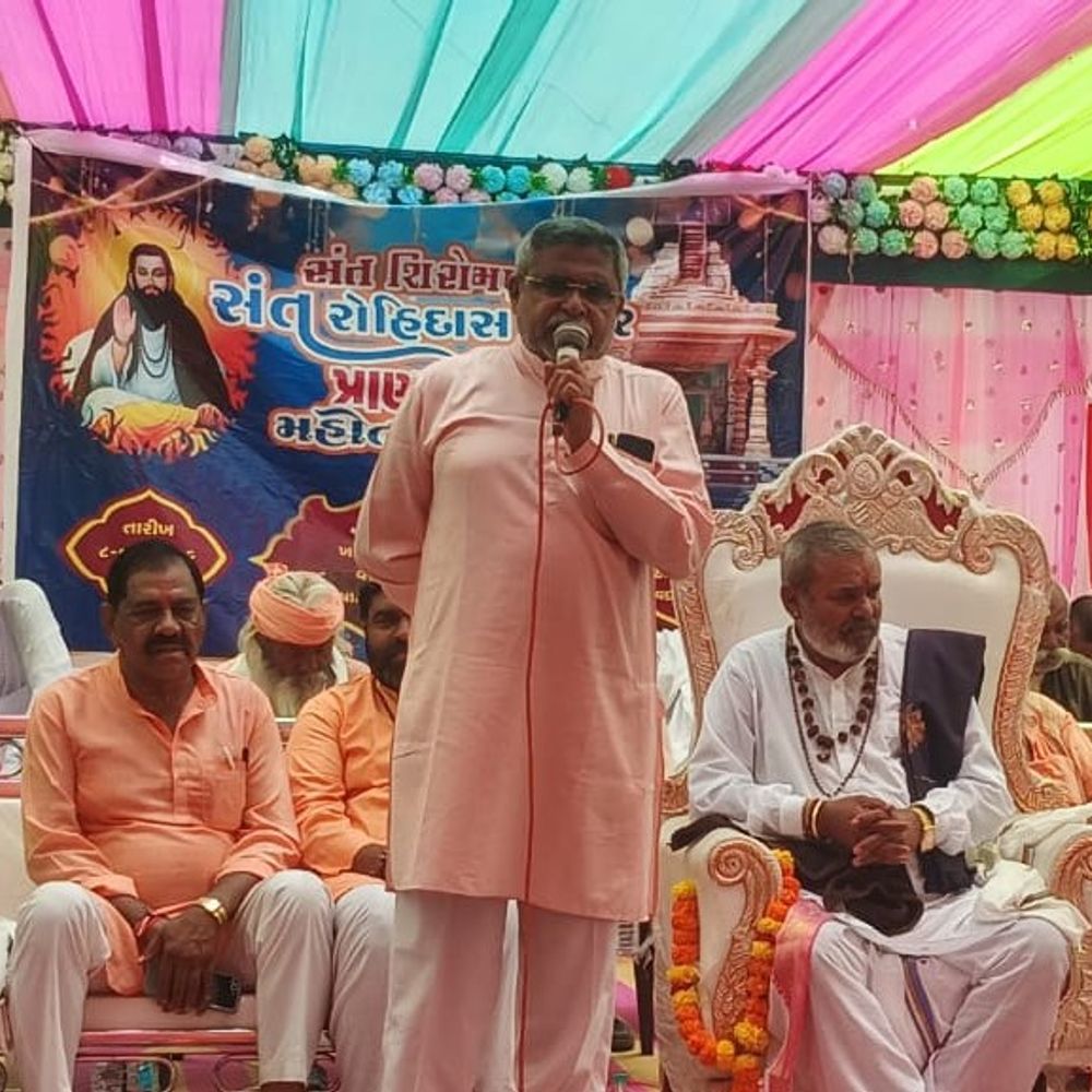 પાટડીમાં રોહીદાસ ભગવાનની પ્રાણ પ્રતિષ્ઠા:ખારાપાટ રોહિત સમાજ અને 54 ગામ નાત દ્વારા મહોત્સવ યોજાયો
