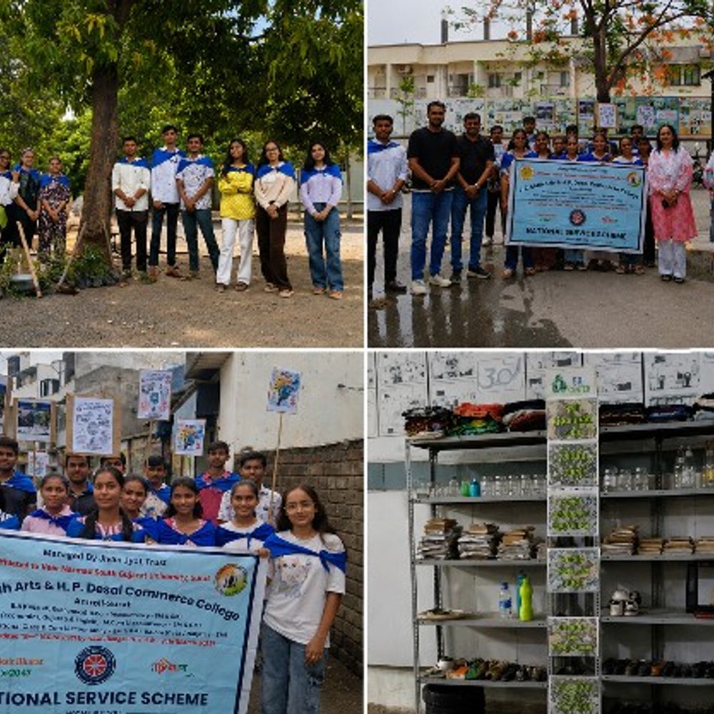 અમરોલી કોલેજ NSS દ્વારા પર્યાવરણ જાગૃતિ સપ્તાહ:સ્વચ્છતા, ઇંધણ બચત અને વૃક્ષારોપણ અભિયાન યોજાયા