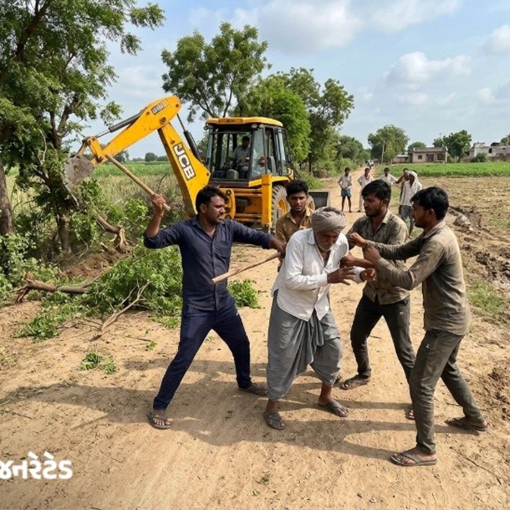શેઢાના ઝાડ કાપવા બાબતે વૃદ્ધ પર હુમલો:પાટણના વૌવા ગામમાં લાકડી-ગડદાપાટુથી માર, 4 સામે ગુનો