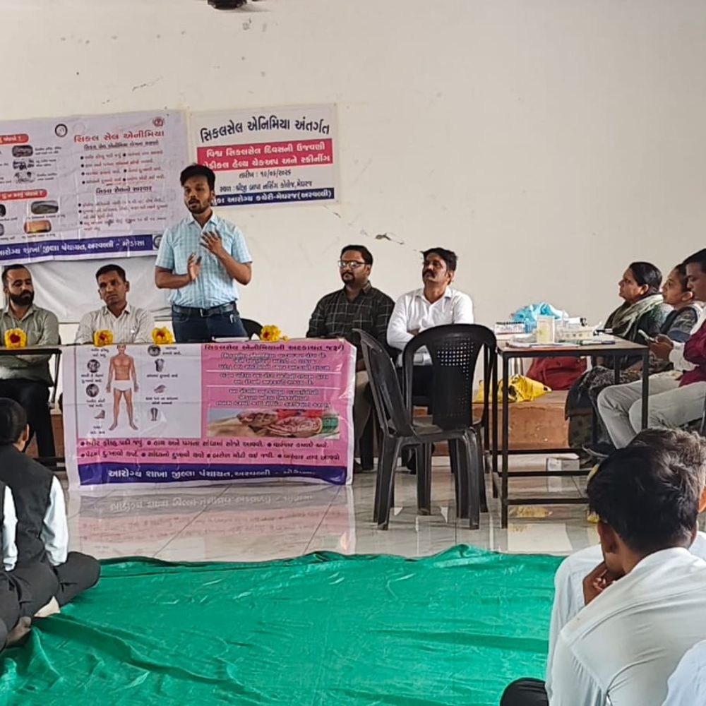 અરવલ્લીમાં વિશ્વ સિકલસેલ દિવસની ઉજવણી:મેઘરજની શ્રીજી બાપા નર્સિંગ કોલેજ ખાતે જિલ્લા કક્ષાનો કાર્યક્રમ