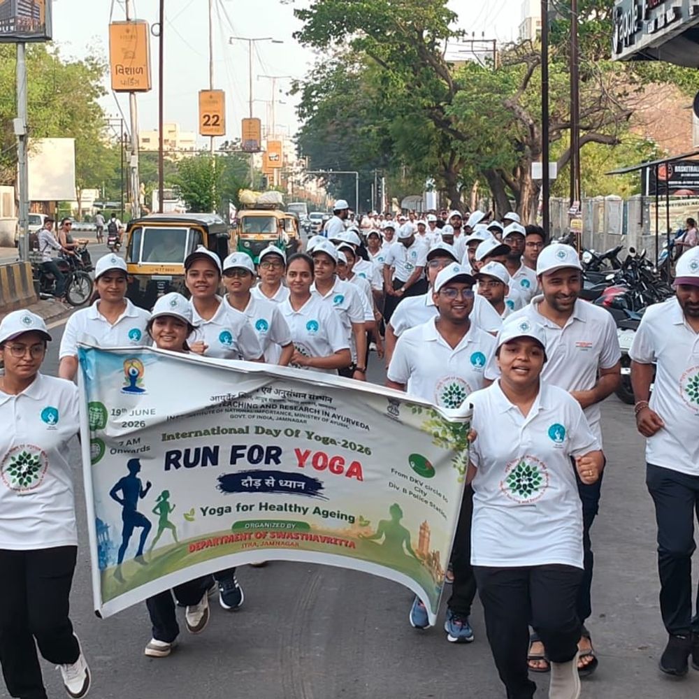જામનગરમાં 'રન ફોર યોગ' રેલી યોજાઈ:ITRA દ્વારા આંતરરાષ્ટ્રીય યોગ દિવસ પૂર્વે આયોજન