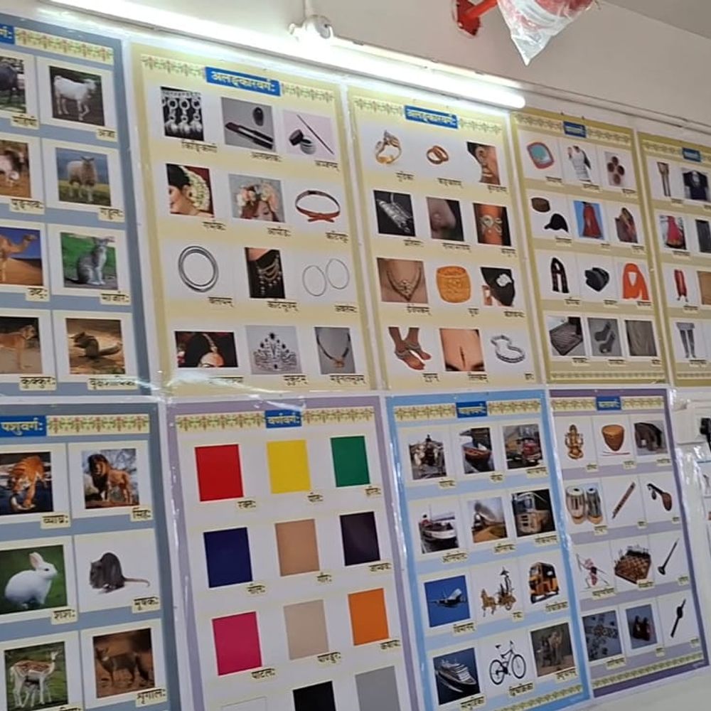 સંસ્કૃત બોર્ડના સહયોગથી ચાર્ટસ,પોસ્ટર્સ અને સંવાદ:જૂનાગઢ તાલુકાની પ્રથમ એવી શાળા, જ્યાં વિદ્યાર્થીઓ સંસ્કૃત સંવાદ શીખશે : માખીયાળા પે સેન્ટર શાળામાં સંસ્કૃત કક્ષ શરૂ
