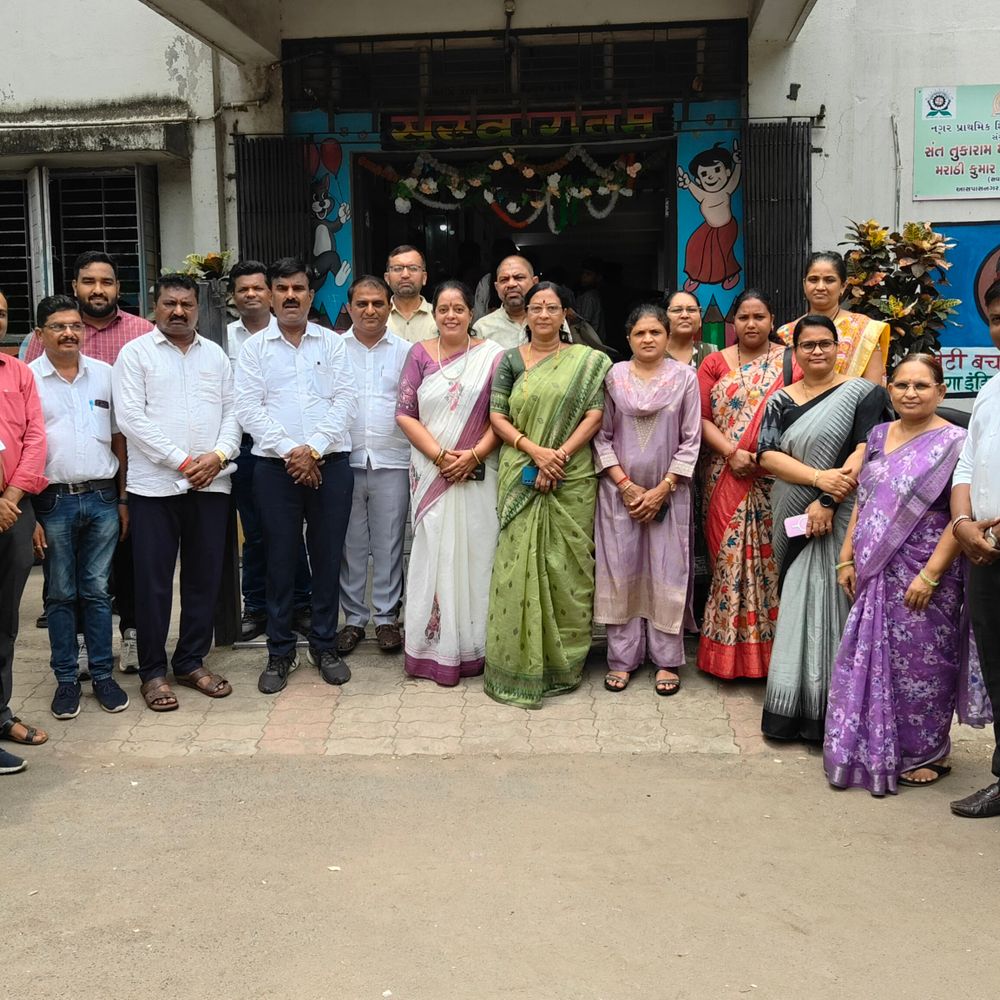 પ્રગતિનો શાળા પ્રવેશોત્સવ અને કન્યા કેળવણી મહોત્સવ યોજાયો:સંત તુકારામ અને શાંતા શેળકે શાળામાં વિદ્યાર્થીઓનું સ્વાગત કરાયું