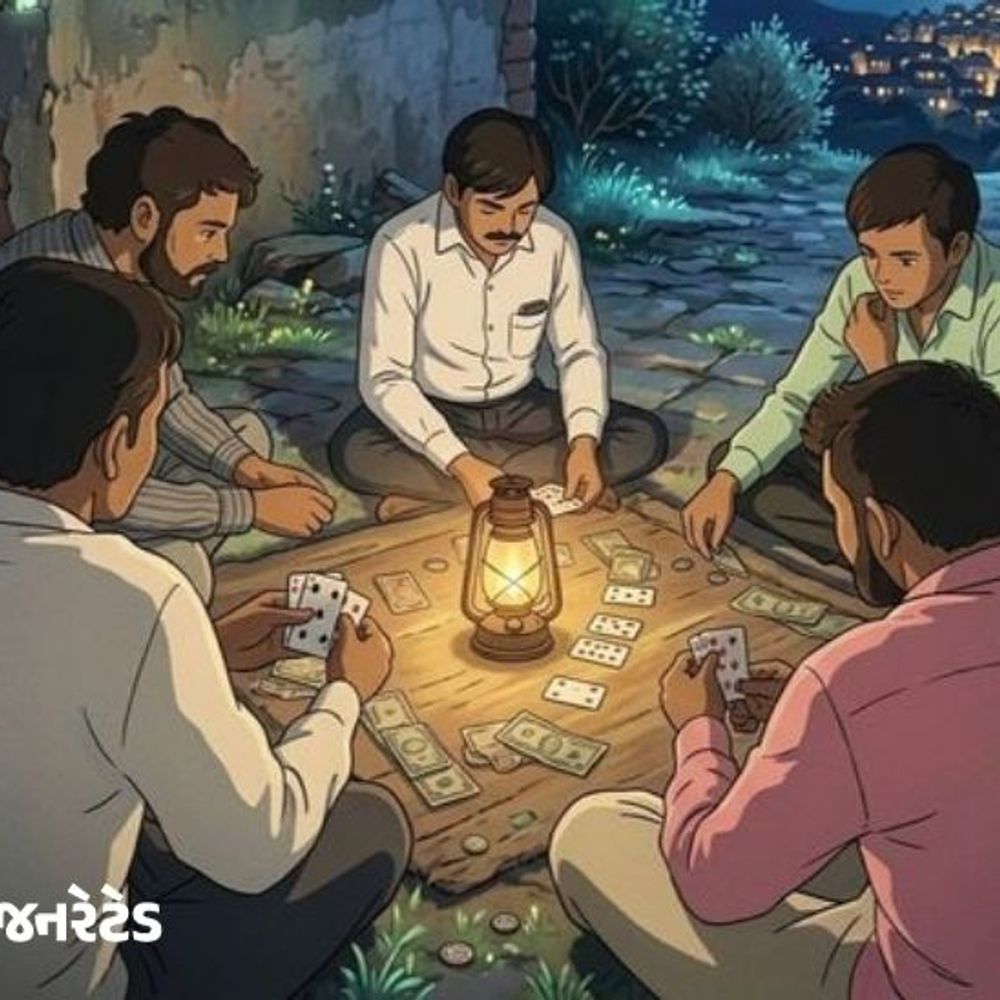 ઉમરાળાના ધોળા ગામમાં ચાલતા જુગાર પર દરોડો:શિવમંદિર નજીક જુગાર રમી રહેલા પાંચ જુગારી રૂ. 23,540ના મુદ્દામાલ સાથે ઝડપાયા