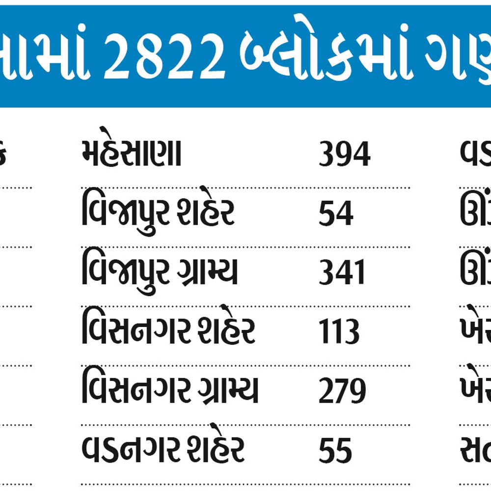 મહેસાણા:એક મહિનામાં વસ્તી ગણતરી પહેલાં ઘરોની 100% ગણતરી પૂરી કરાઇ