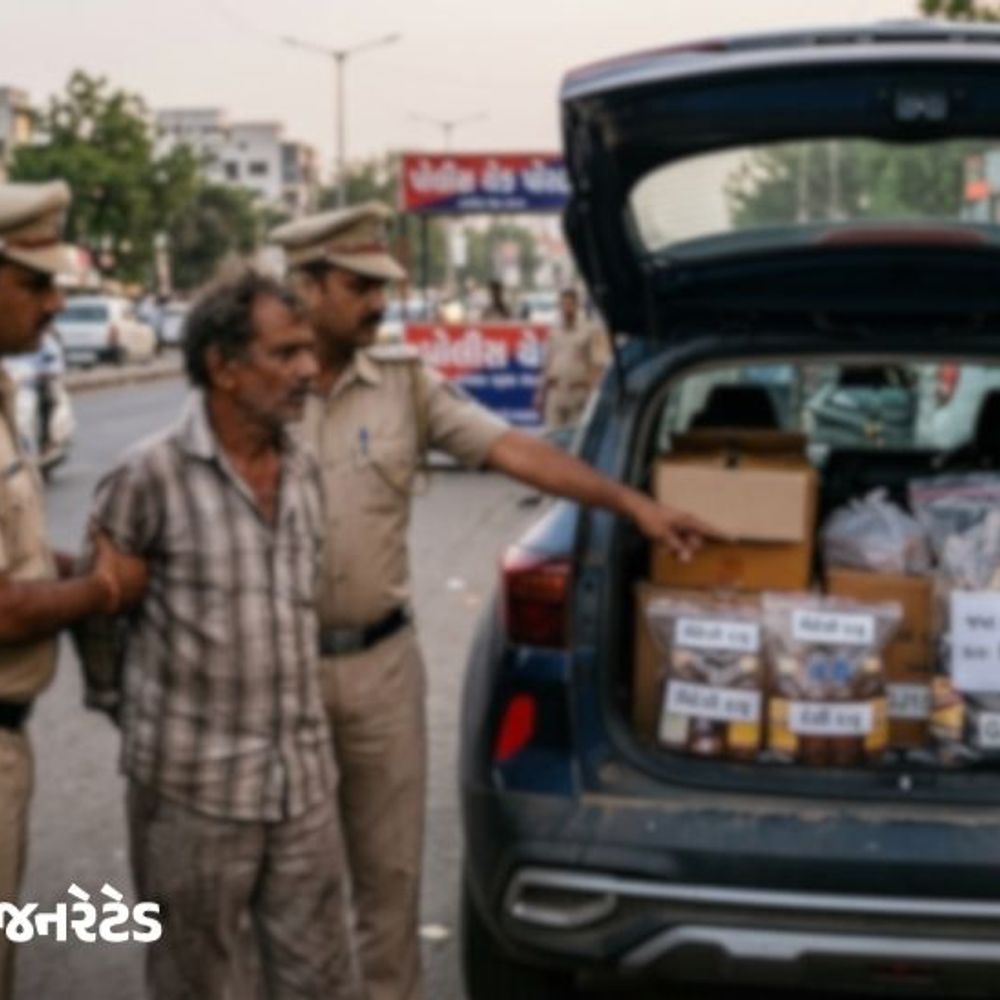 મહેસાણા-અમદાવાદ હાઈવે પર કારમાંથી વિદેશી દારૂનો જથ્થો ઝડપાયો:2000થી વધુ બોટલ જપ્ત,14 લાખથી વધુના મુદ્દામાલ સાથે એકની ધરપકડ; બુટલેગર ફરાર