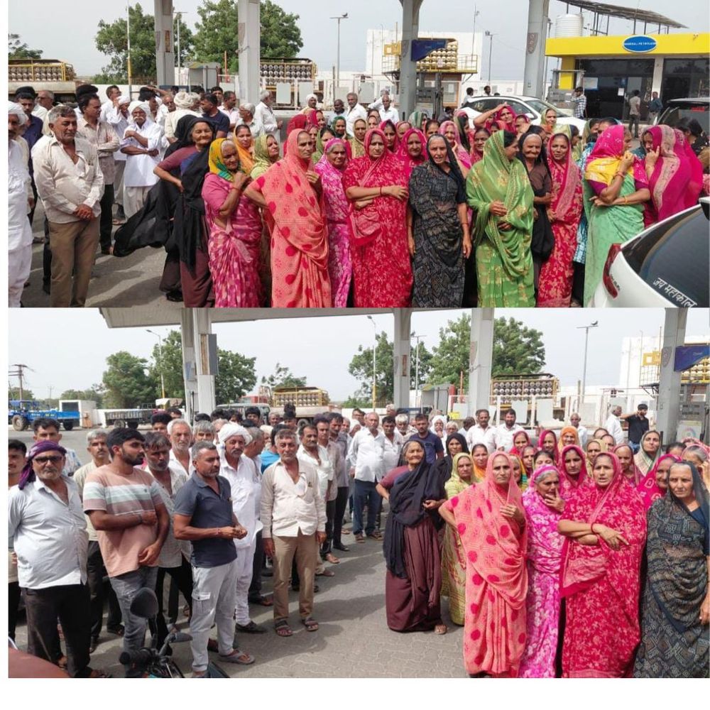 માળિયાના જસાપર ગામમાં બાયપાસની‎માપણી સામે ગ્રામજનોનું વિરોધ પ્રદર્શન‎:નોટિસ વગર માપણી કરવા પહોંચેલા અધિકારીઓ સમક્ષ લોકોએ ત્રીજું નેત્ર ખોલ્યું