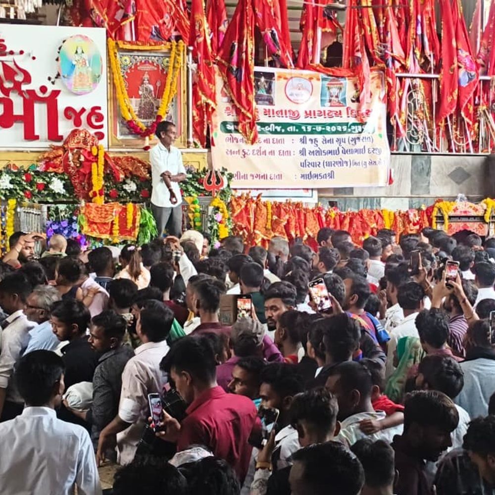 પાટણના ધારણોજમાં જહુ માતાજીનો પ્રાગટ્ય દિવસ ઉજવાયો:અષાઢ સુદ બીજે હજારો ભક્તોએ અન્નકુટ-મહાપ્રસાદનો લાભ લીધો