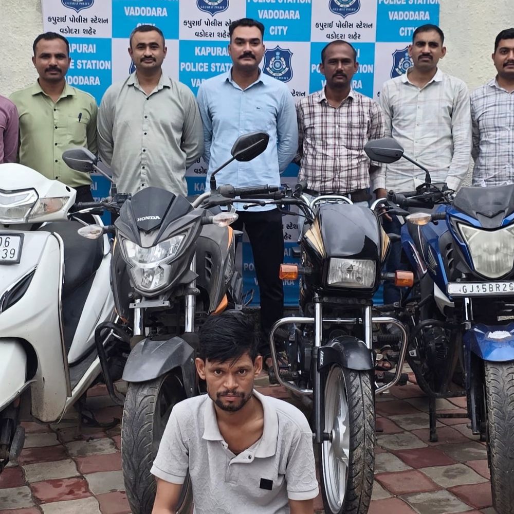 વાહન ચોરી કરનાર શખસ ઝડપાયો:4 વાહન સાથે 4 ગુના ઉકેલાયા, કપુરાઈ બ્રિજ અને સોમાતળાવ વિસ્તારમાંથી ચોરી કરી હતી