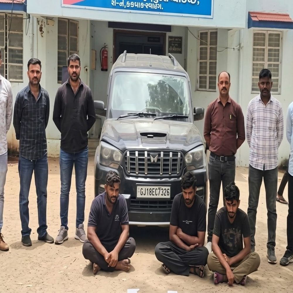 નખત્રાણા પોલીસે ટ્રક ચોરીનો ભેદ ઉકેલ્યો:બાતમીના આધારે 3 આરોપીઓની ધરપકડ કરાઈ