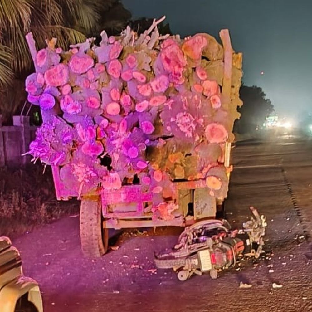 ખંભાત-ધર્મજ માર્ગે ઊભેલા લાકડાં ભરેલાં ટ્રેક્ટરની ટ્રોલી પાછળ બાઈક અથડાયું:યુવકને ગંભીર હાલતમાં વડોદરાની સયાજી હોસ્પિટલ ખસેડાયો, રિફ્લેક્ટર ન લગાડ્યું હોવાથી અકસ્માત