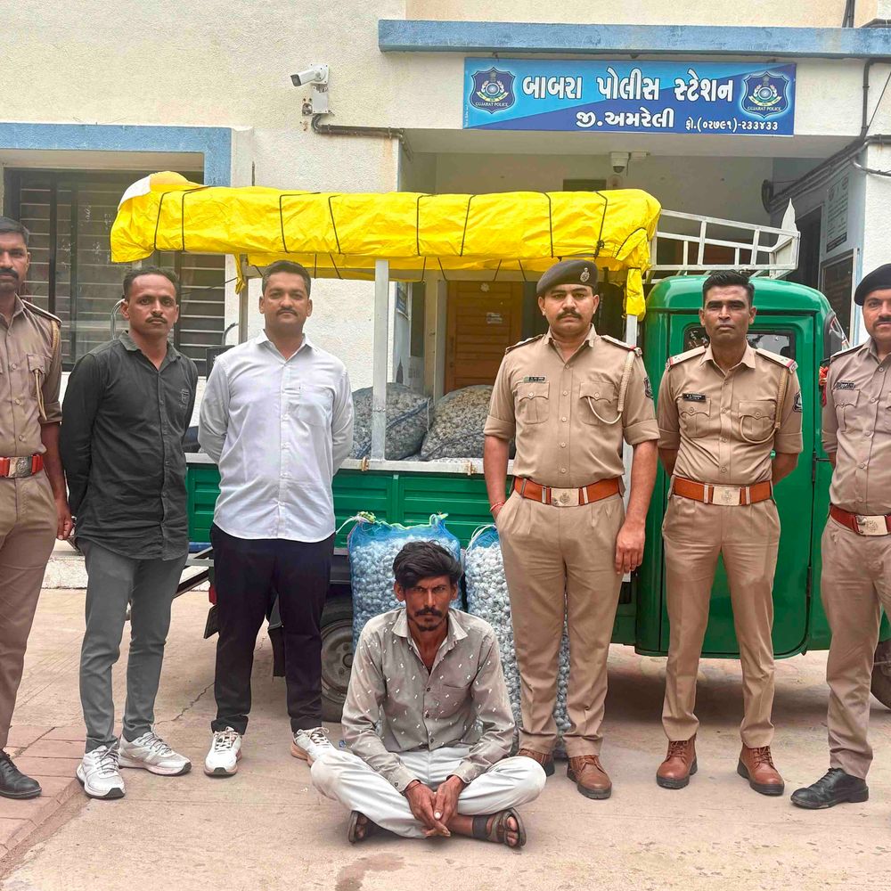 બાબરા પોલીસે ઘરફોડ ચોરીનો ભેદ ઉકેલ્યો:અમરેલીમાં ગણતરીના કલાકોમાં આરોપી મુદ્દામાલ સાથે ઝડપાયો