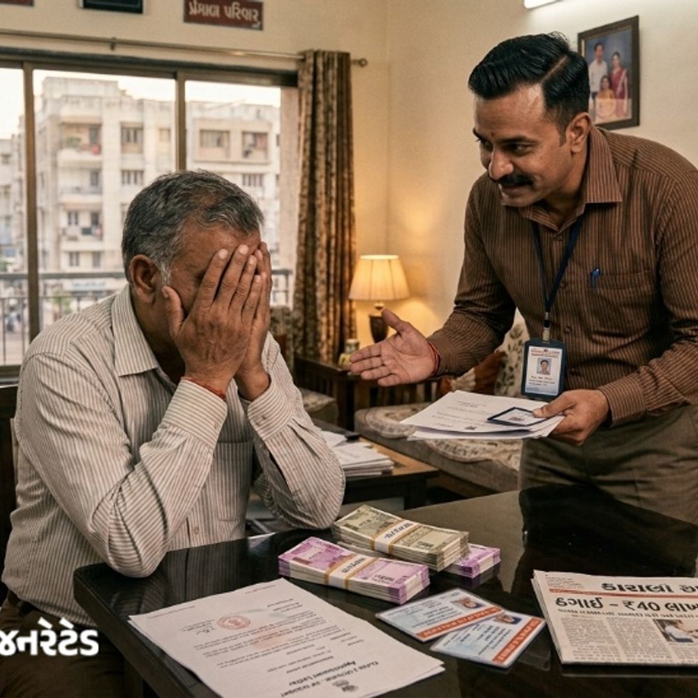 ક્લાસ 2 અધિકારી હોવાનું કહીને આધેડ સાથે 40 લાખની ઠગાઈ:તલાટી, ફૂડ એન્ડ ડ્રગ્સમાં નોકરી અને LT કંપનીમાં કોન્ટ્રાક્ટ અપાવવાનું કહીને રુપિયા પડાવ્યા