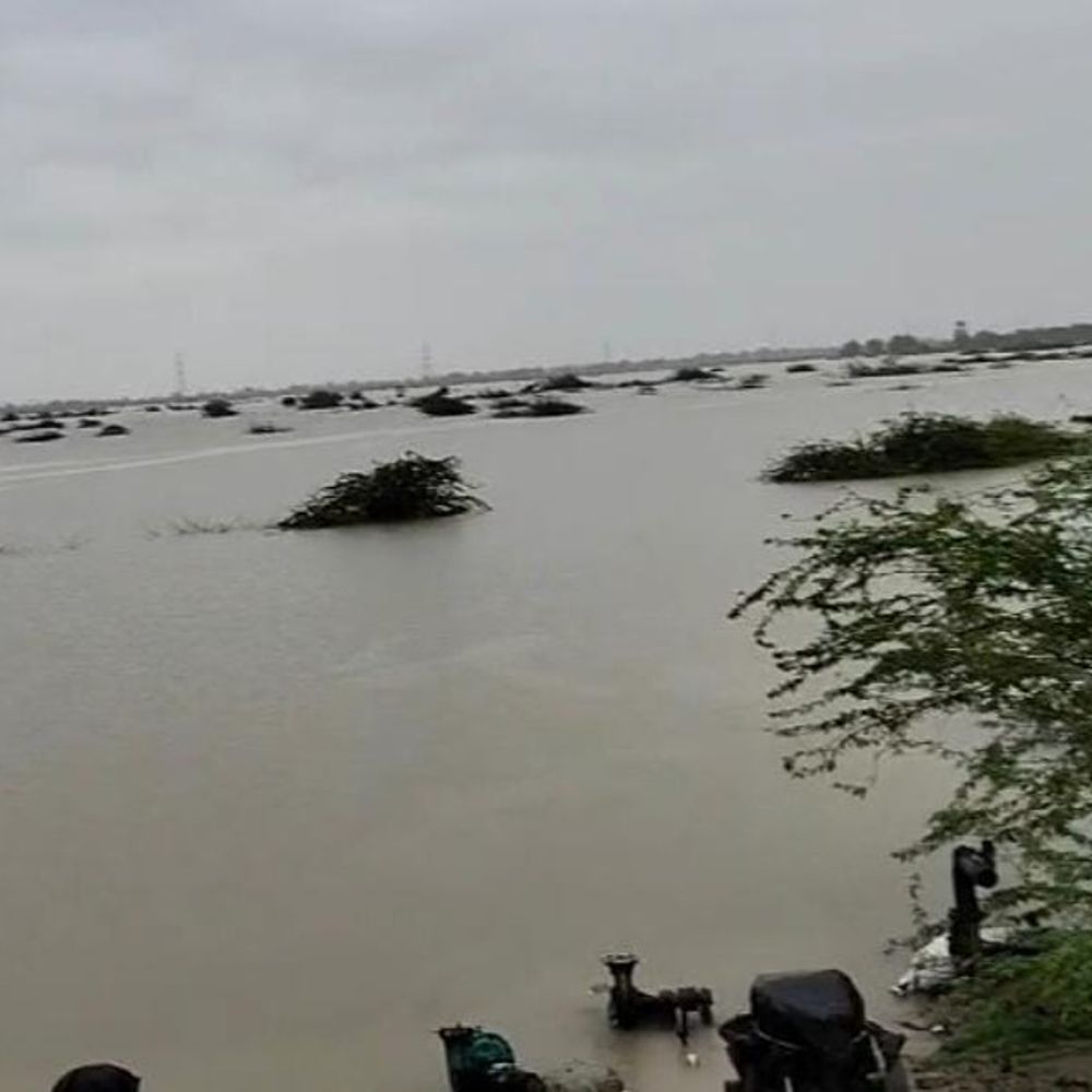 સાંતલપુરના પરસુંદ ગામનું તળાવ છલોછલ ભરાયું:ગ્રામજનોએ ઢોલ-નગારા સાથે વધામણાં કર્યા, ખેડૂતોને રાહત