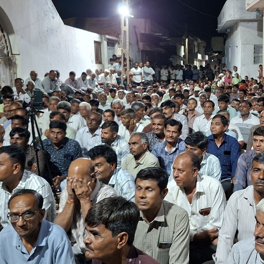મોરબીના આંદરણા ગામે ખેડૂત મહાસભા:જેતપર આંદોલનને સમર્થન, માંગણીઓ સ્વીકારવા અપીલ