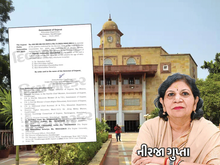 ગુજરાત યુનિ.ના પૂર્વ VC નીરજા ગુપ્તા દ્વારા 10 કર્મચારીઓની ગેરકાયદેસર નિમણૂક