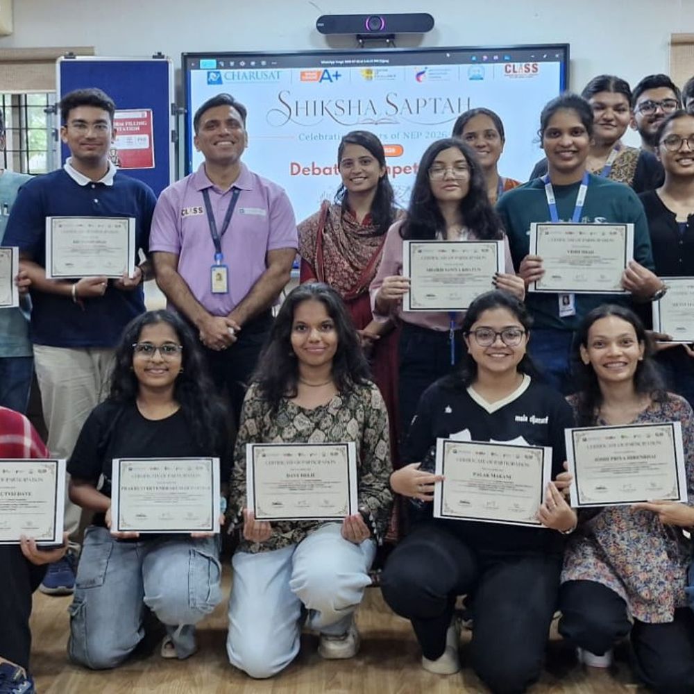 ચારુસેટમાં NEP-2020ની છઠ્ઠી વર્ષગાંઠ ઉજવાઈ:‘શિક્ષા સપ્તાહ’ અંતર્ગત 190 વિદ્યાર્થીઓએ પાંચ સ્પર્ધામાં ભાગ લીધો