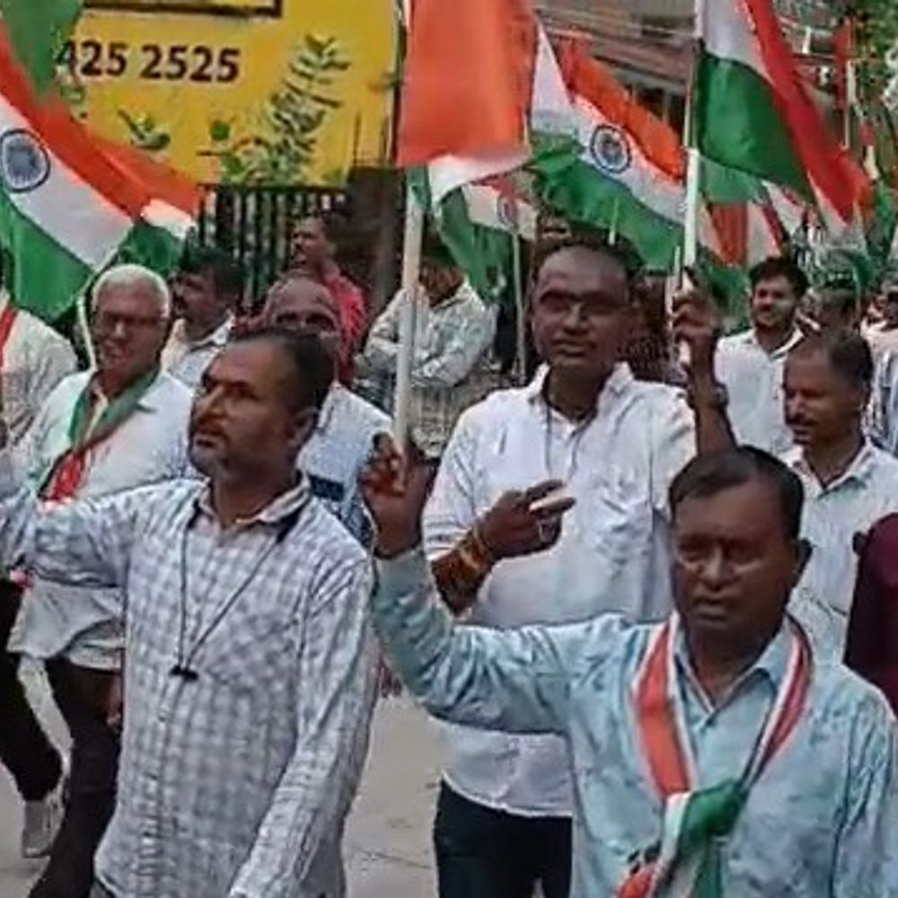 વિજયનગર દેશભક્તિના રંગે રંગાયું:હર ઘર તિરંગા અભિયાન અંતર્ગત તીરંગાયાત્રા નીકળી, શાળાઓમાં દેશભક્તિની થીમ પર રંગોળી સ્પર્ધા યોજાઈ