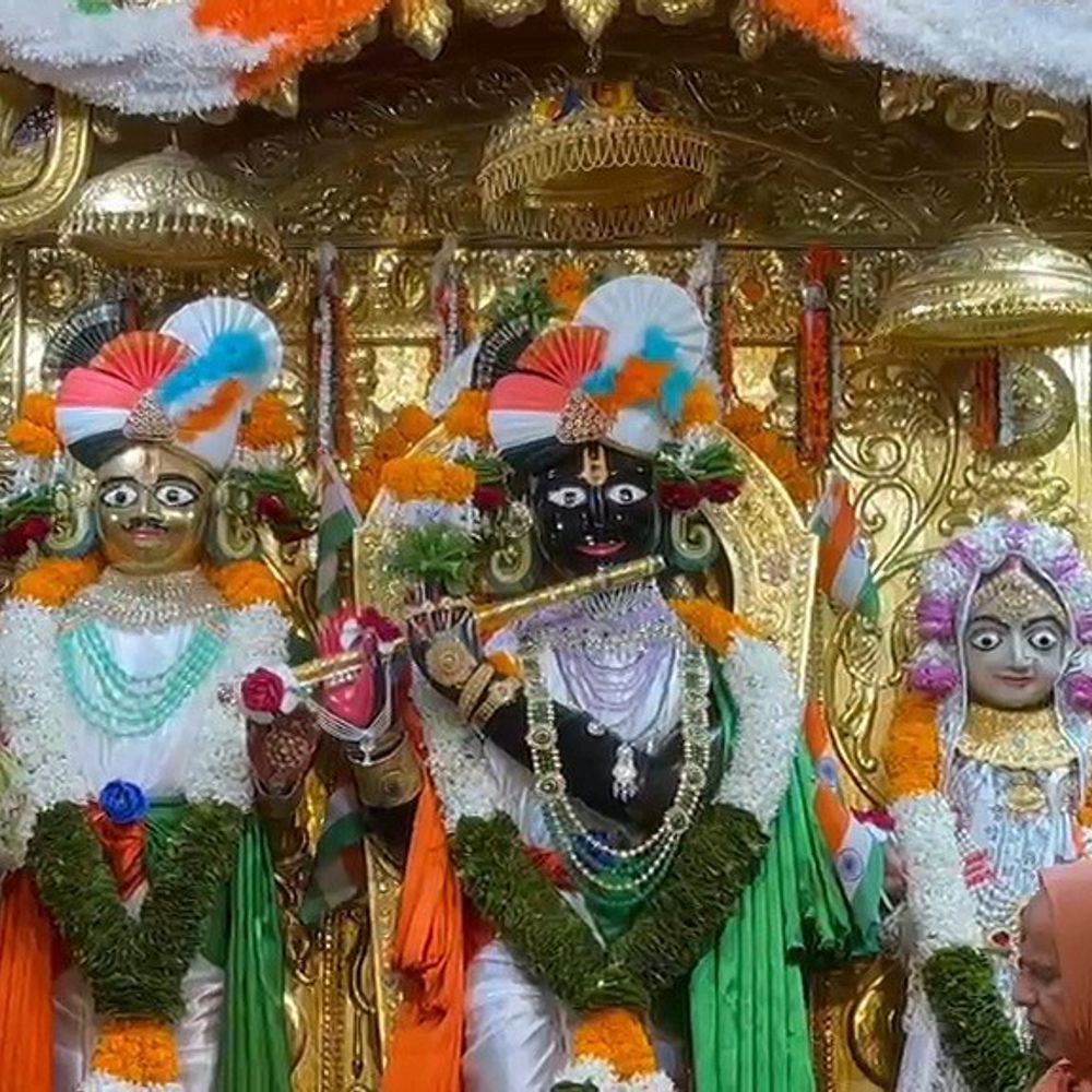 ગઢડા-સાળંગપુરમાં તિરંગા થીમ પર દિવ્ય શણગાર:ગોપીનાથજી અને કષ્ટભંજન હનુમાનજીને વિશેષ શણગાર, ભક્તોએ કર્યા દર્શન