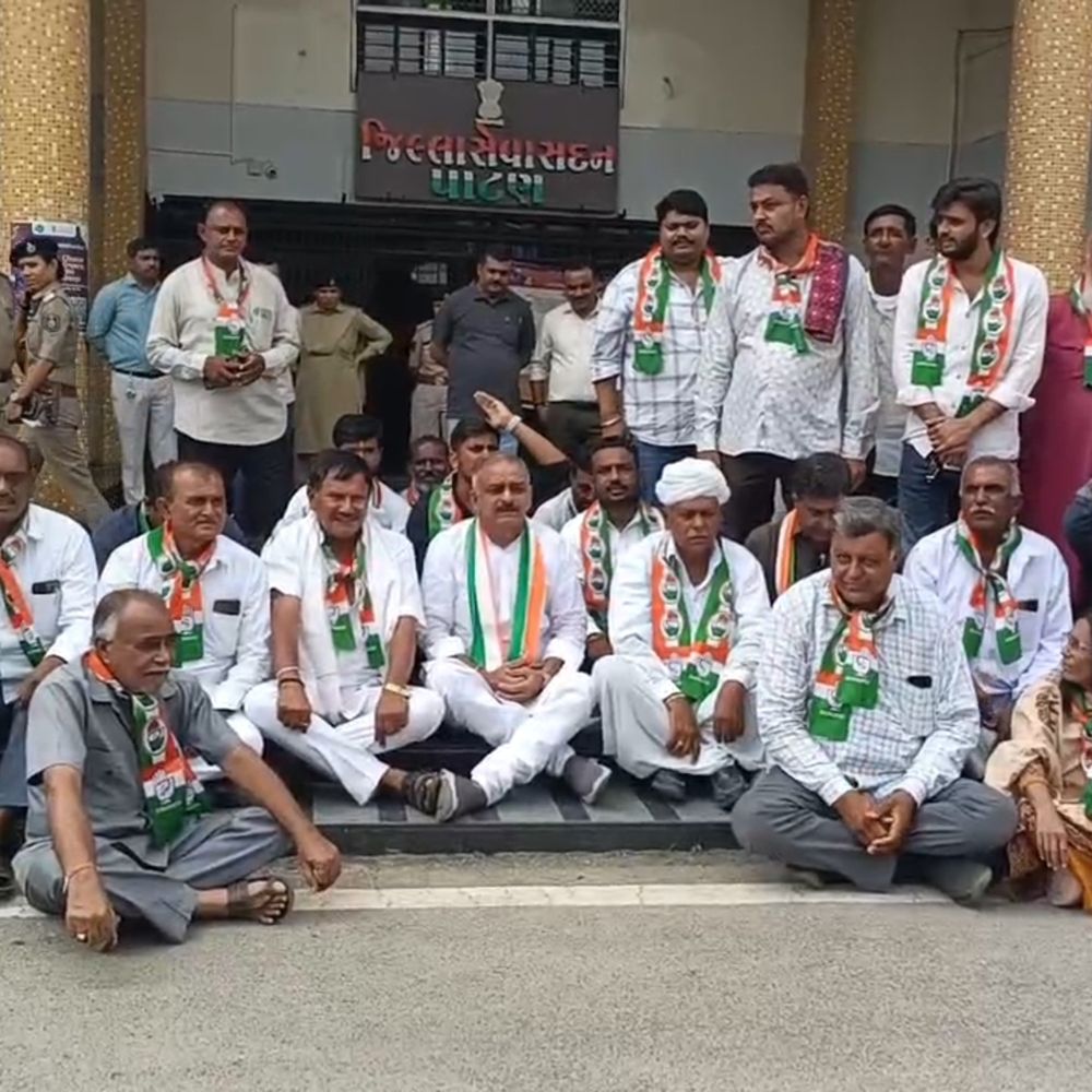 ભાવનગર દારૂકાંડ વિરોધમાં પાટણમાં કોંગ્રેસના ધરણાં:આવેદનપત્ર આપવા જતા 20થી વધુ કાર્યકરની અટકાયત