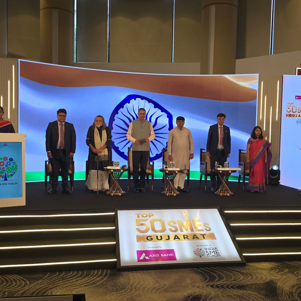 ગુજરાતના 50 MSMEsને ‘Top 50 SMEs’ એવોર્ડથી સન્માનિત:India SME Forum દ્વારા ઉદ્યોગસાહસિકતાને પ્રોત્સાહન
