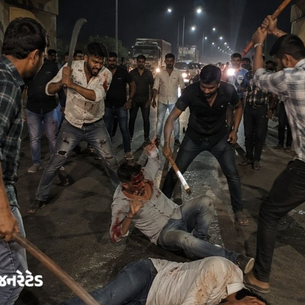 રાધનપુર-કંડલા હાઇવે પર જૂની અદાવતમાં જૂથ અથડામણ:ધારીયા-લાકડી વડે હુમલો કરી બે યુવકોને ગંભીર ઈજા પહોંચાડનાર 8 સામે ગુનો