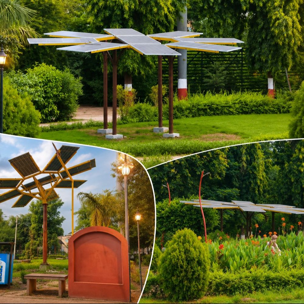સંસ્કારીનગરીમાં સૂર્યમુખી જેવા સોલાર ટ્રી