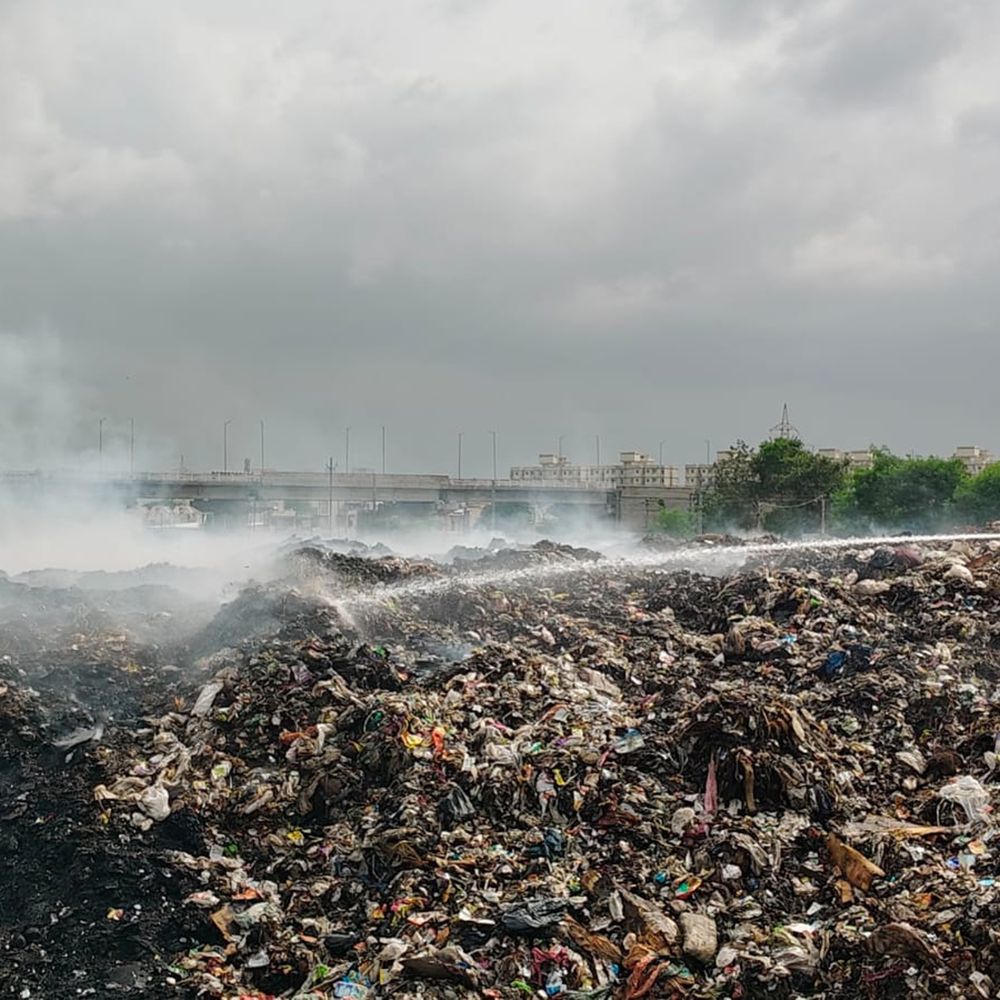 જામનગર ડમ્પિંગ પોઈન્ટ પર આગ
