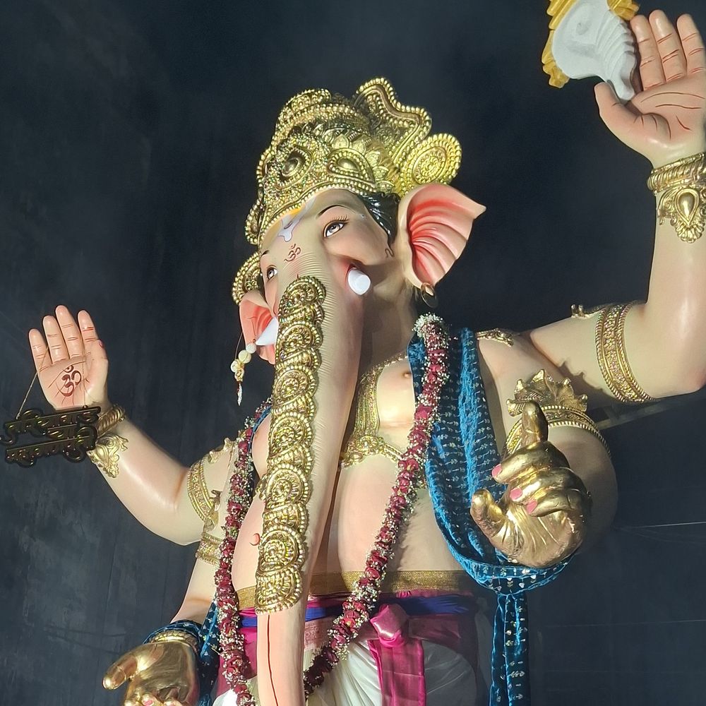 વલસાડમાં ગણેશ મહોત્સવ પૂર્વે યુવાનોમાં ભારે ઉત્સાહ:આઝાદ ચોકમાં ઢોલ-નગારા સાથે શ્રીજીનું ભવ્ય આગમન; 'તરિયાવાળના રાજા' સહિત પ્રતિમાઓ પંડાલમાં વિરાજમાન