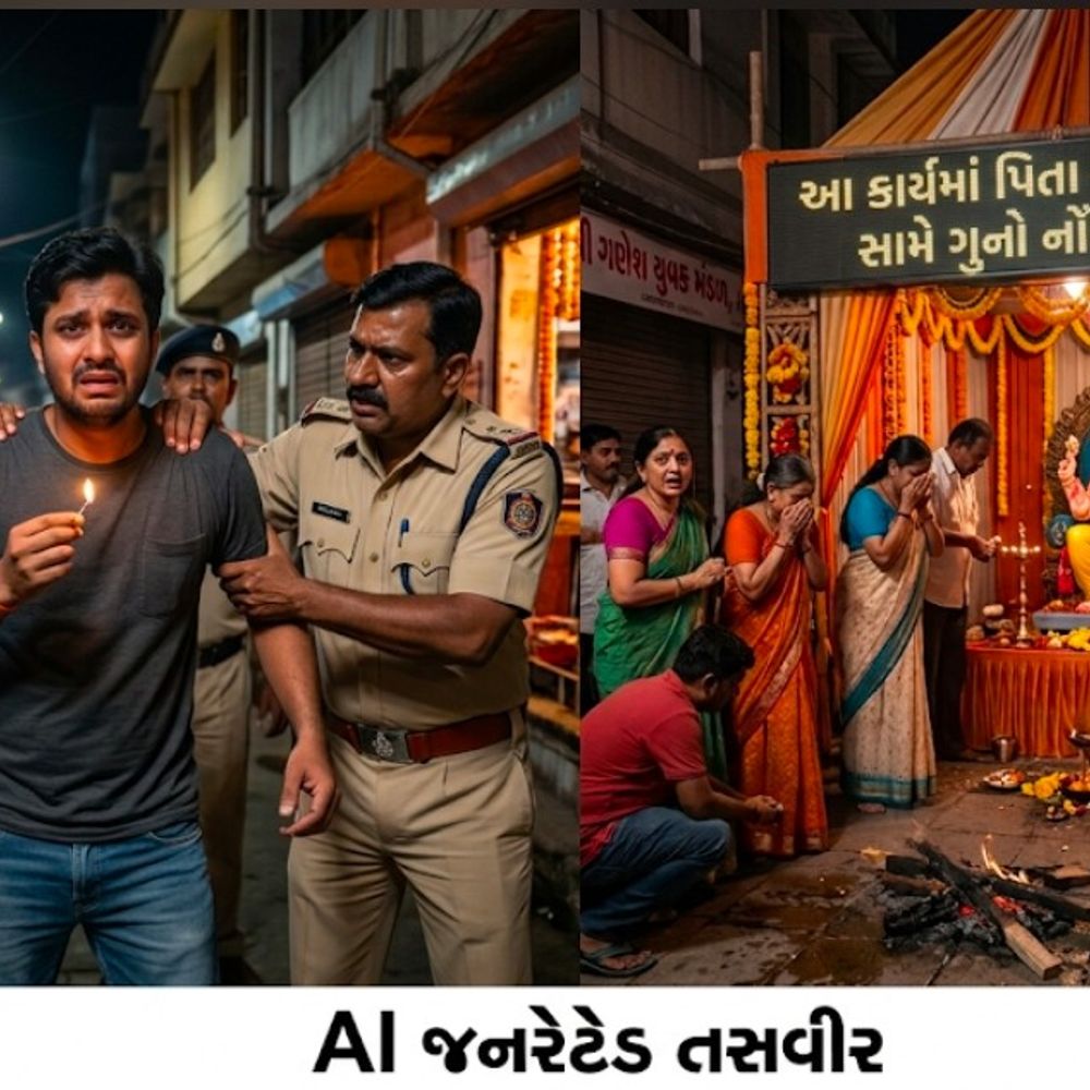 વડોદરાની ખત્રીપોળમાં રહેતા શખ્સે ગણેશ મંડપને આગ લગાવી:મંડપ પાસે માચીસ સાથે સળગાવતો એક શખ્સ દેખાયો, ભક્તોની ધાર્મિક લાગણી દુભાઈ, પિતા-પુત્રી સામે ફરિયાદ