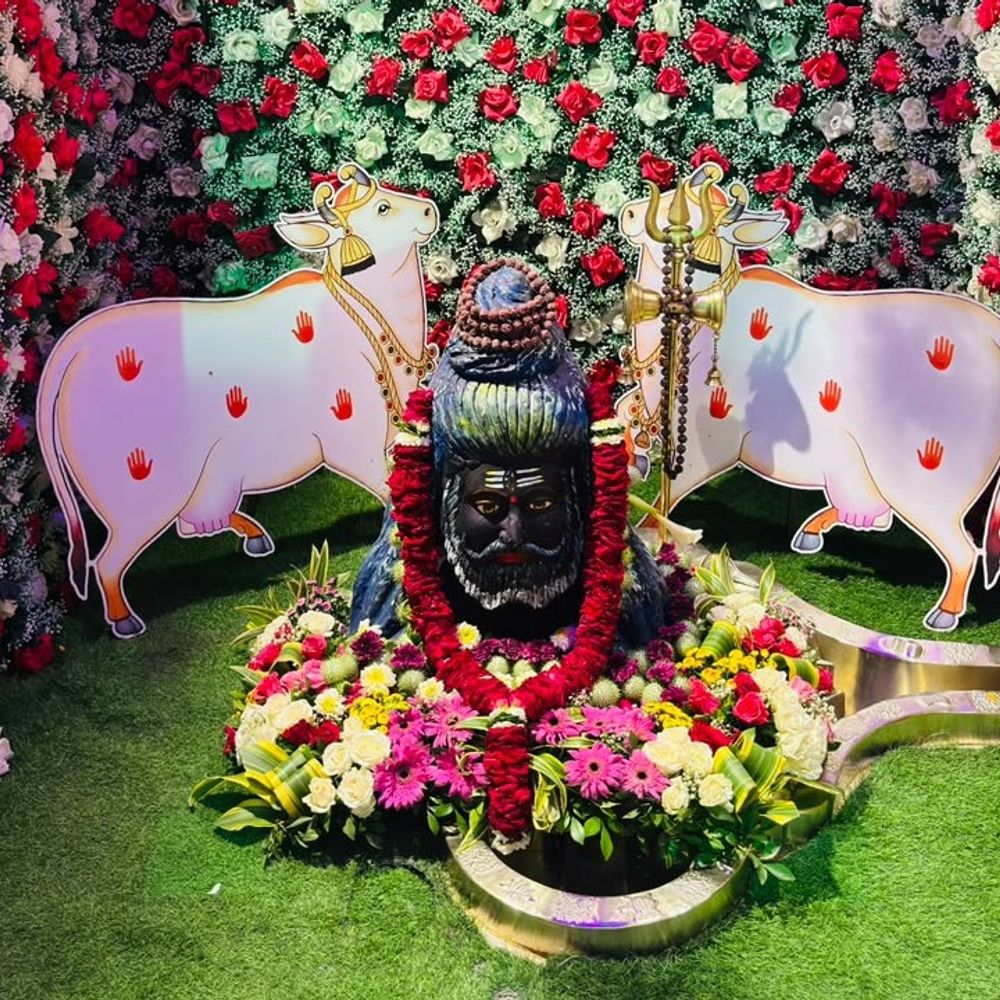 શ્રાવણના છેલ્લા સોમવારે ફૂલનાથ મહાદેવનો અલૌકિક શણગાર:લીંબડીના છોટા કાશીમાં ભક્તોની ભારે ભીડ, ધારાસભ્ય કિરીટસિંહ રાણા પણ જોડાયા