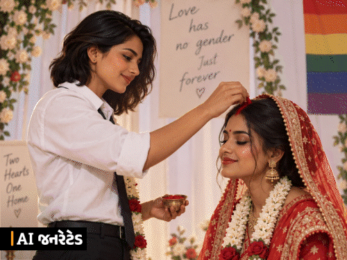 બિહારમાં બે સહેલીઓના લગ્ન: શર્ટ-પેન્ટ પહેરતી છોકરીએ પ્રેમિકાની માંગમાં ભર્યું સિંદૂર
