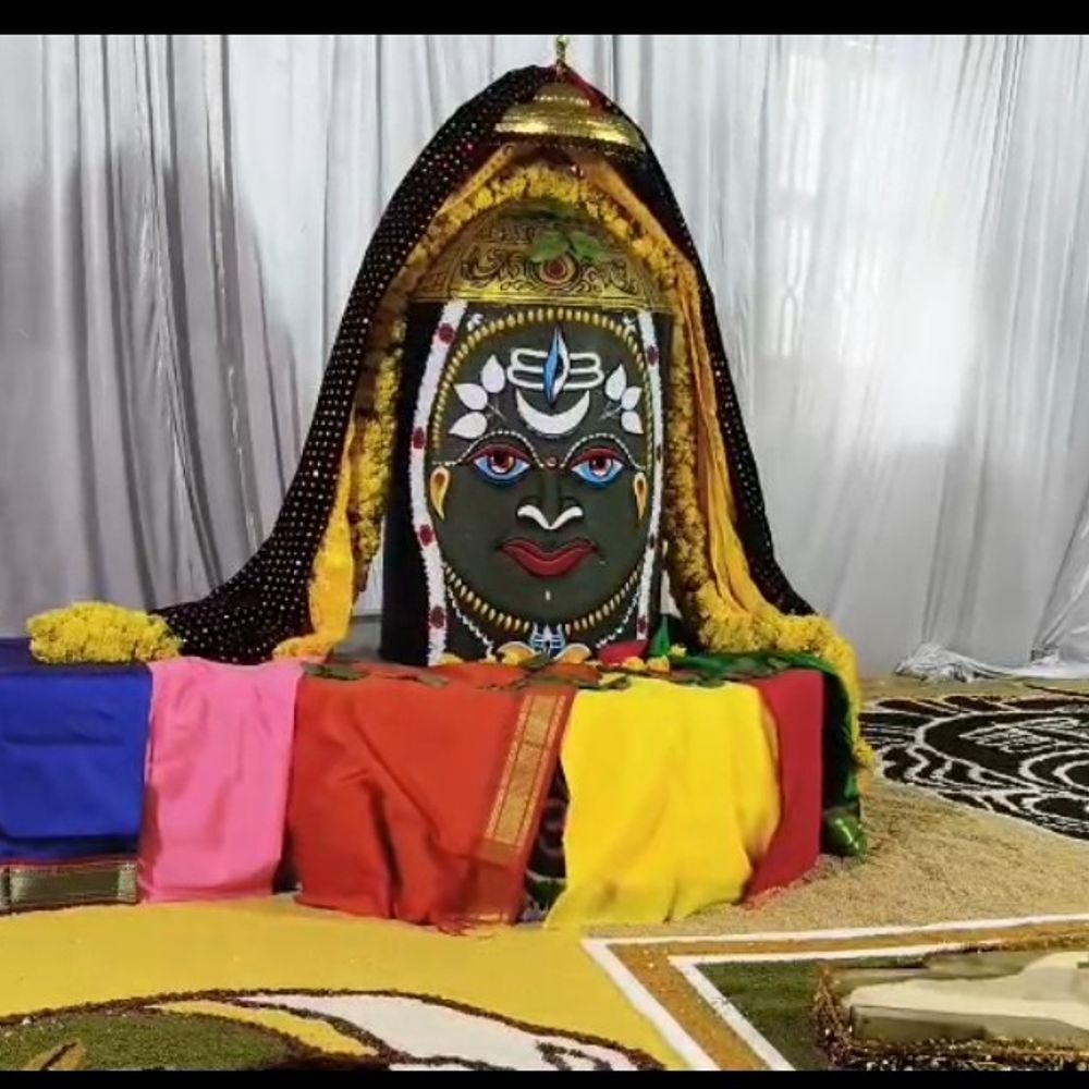 બગેશ્વર મહાદેવ મંદિરમાં વિશેષ આંગી શણગાર કરાયો:અર્ધનારીશ્વર ડમરુ ફૂલોની આંગી, 1000 કિલો અનાજ-કઠોળનો ઉપયોગ, અંતિમ સોમવારે ભક્તો ઉમટ્યા