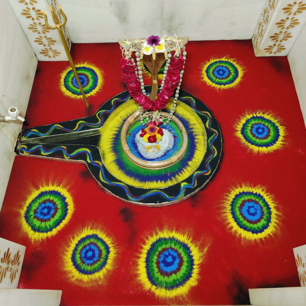 રાયગઢના વૈજનાથ મહાદેવને 40 કિલો કલરથી શણગાર:શ્રાવણ માસમાં યુવક મંડળ દ્વારા લાલ, લીલા, પીળા રંગોથી અનોખો શણગાર કરાયો