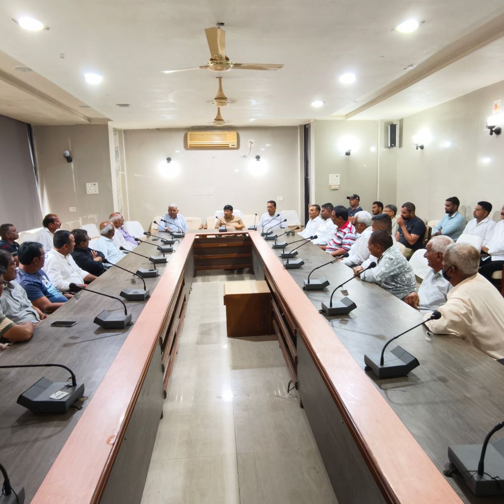 નવસારીમાં પાવર ગ્રીડ લાઈનોના વળતર માટે ખેડૂતો CMને રજૂઆત કરશે:ધારાસભ્યોની હાજરીમાં બેઠક યોજાઈ, MRC અને બાગાયતી વૃક્ષોના વળતરની માગ