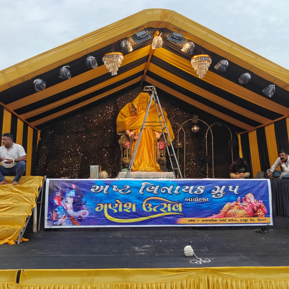 ગીર સોમનાથમાં ઈકો ફ્રેન્ડલી ગણપતિની સ્થાપના:સતીમાં ગ્રુપ દ્વારા ભાખરવડીના ગણપતિ, અષ્ટવિનાયક ગ્રુપના સામાજિક કાર્યક્રમો 14 થી 18 સપ્ટેમ્બર સુધી