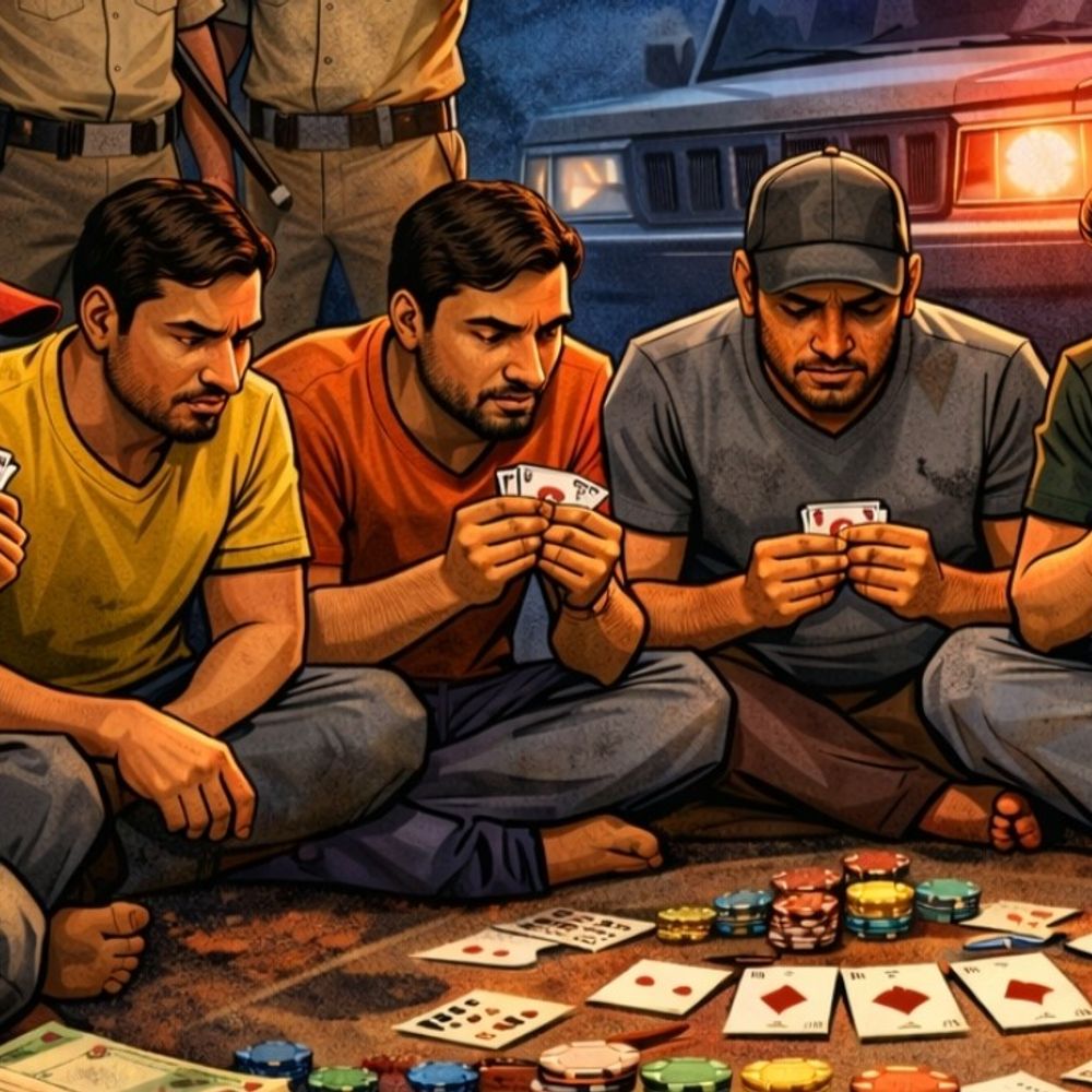 ભાવનગર-પાલીતાણામાં જુગાર રમતા 5 ઝડપાયા:પોલીસે બે અલગ-અલગ દરોડા પાડીને રૂ.9,200ની રોકડ રકમ અને જુગારનું સાહિત્ય કબજે કર્યું
